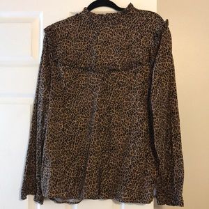 Hinge animal print long sleeve blouse XL